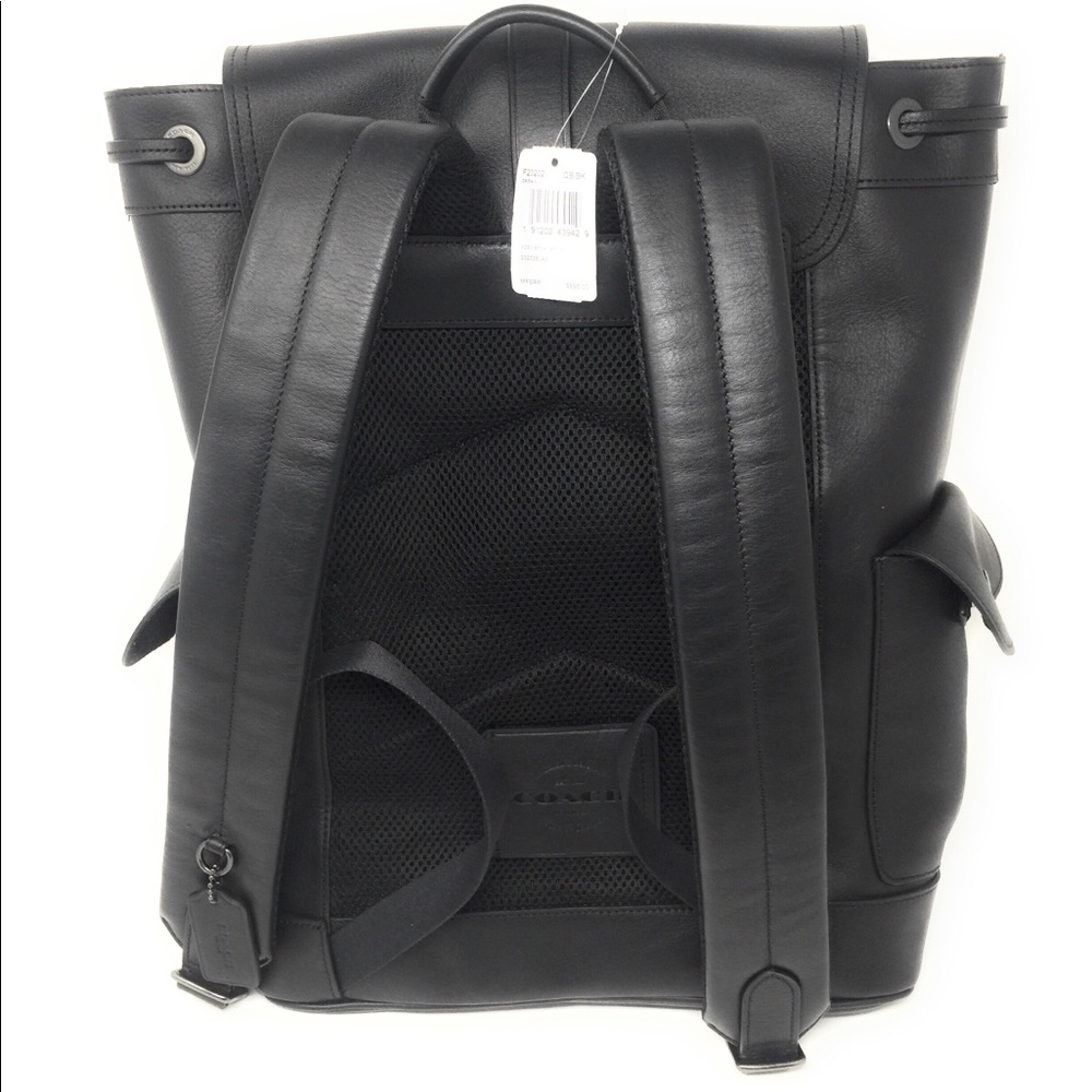 Coach Authentic Black Leather Hudson Backpack - Picture 2 of 5